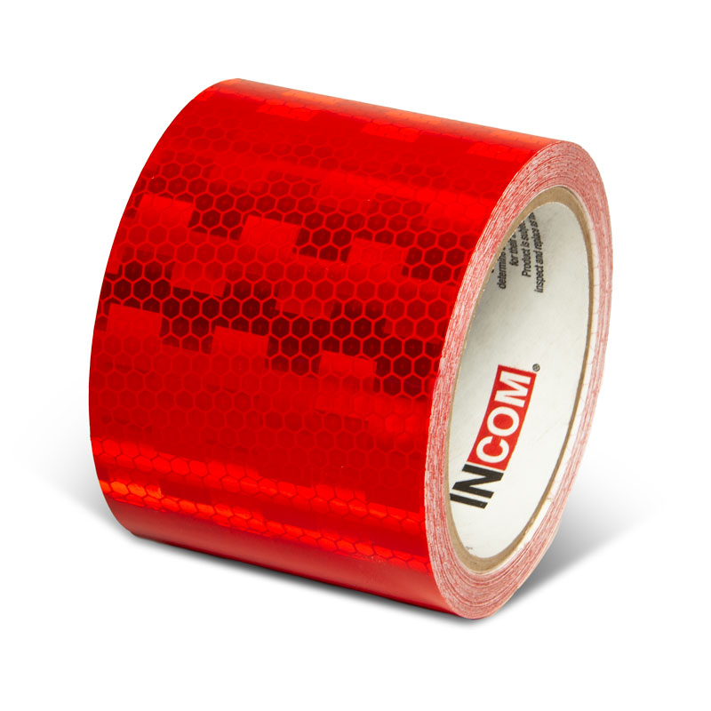 INCOM Prismatic Solid Color Tape Red 3 in