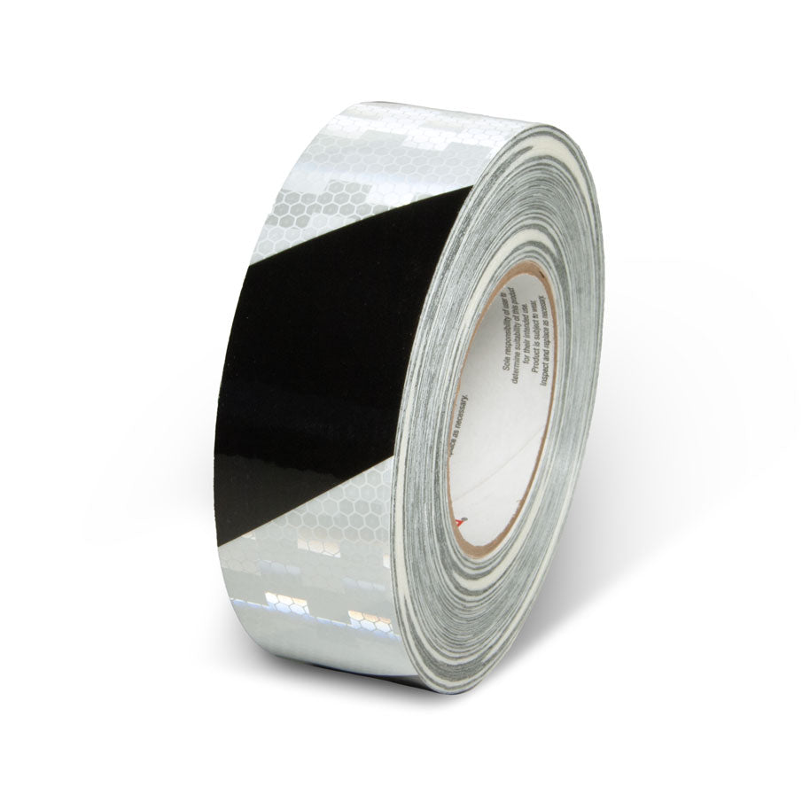 INCOM Prismatic Hazard Stripe Tape 150 ft Black/White 2 in
