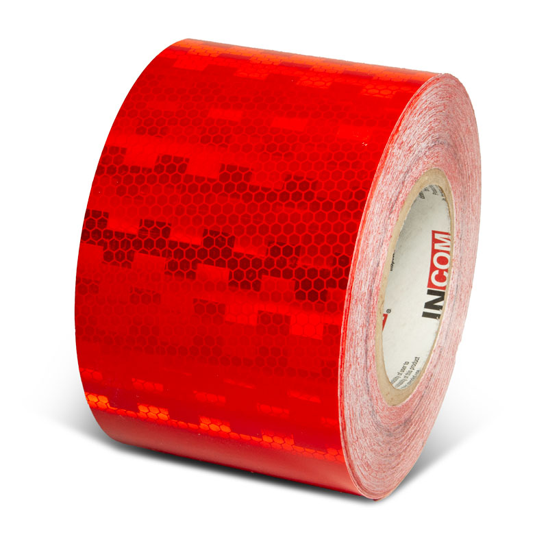 INCOM Prismatic Solid Color Tape 150 ft Red 4 in