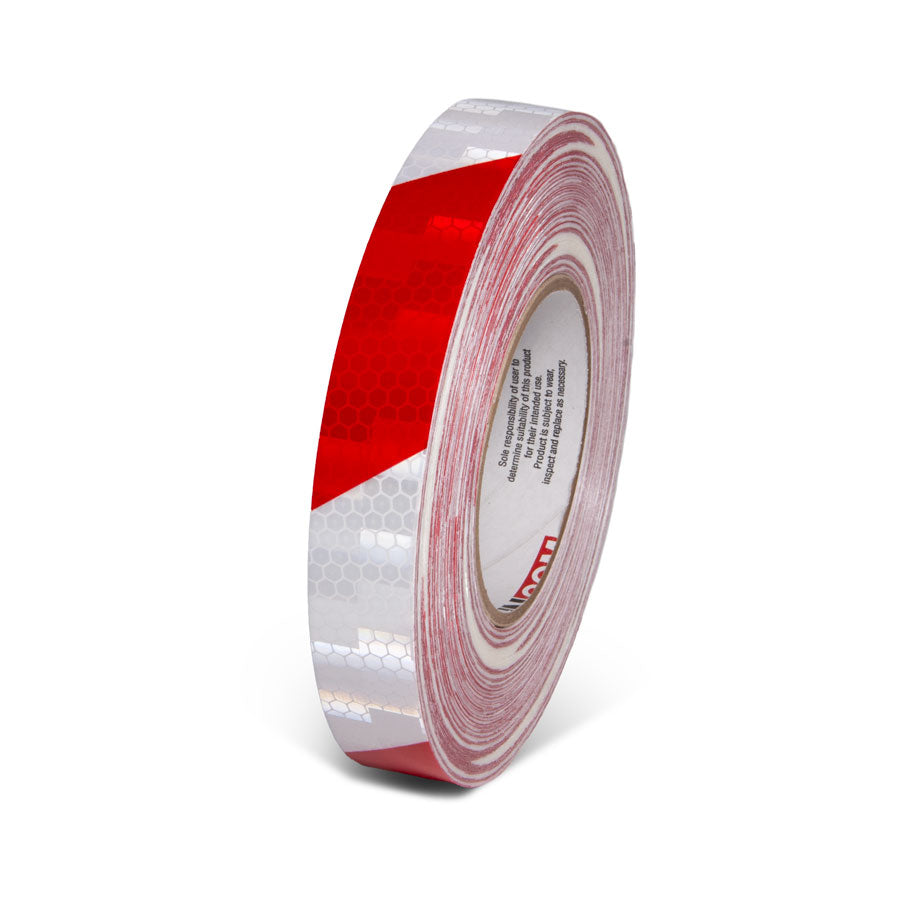 INCOM Prismatic Hazard Stripe Tape 150 ft Red/White 1 in