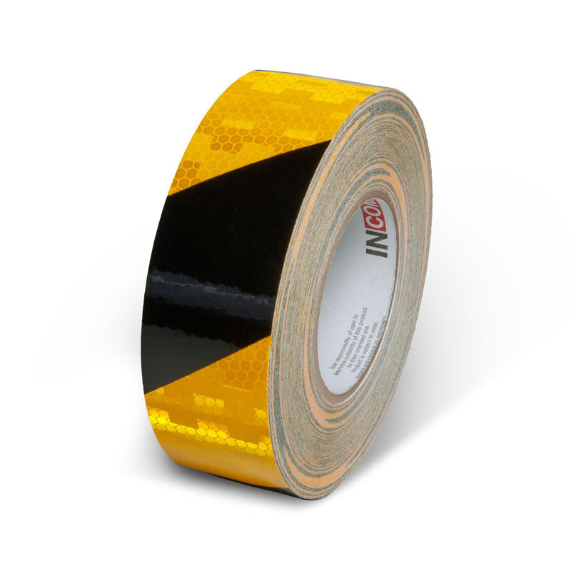 INCOM Prismatic Hazard Stripe Tape 150 ft Yellow/Black 2 in