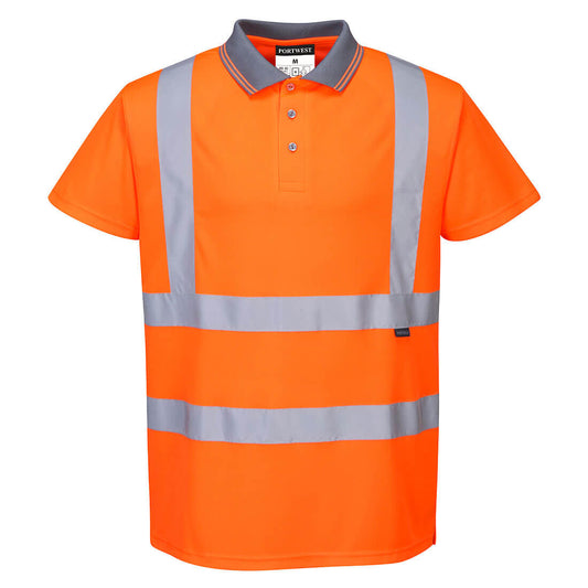 Portwest RT22 Hi-Vis Polo Shirt S/S - Orange Tall, front