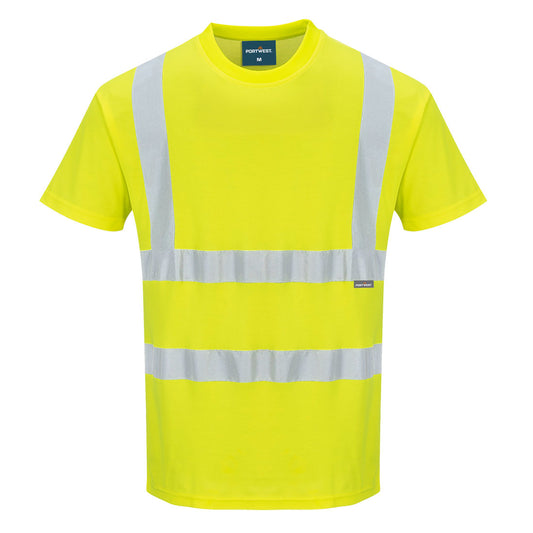 Portwest S170 Hi-Vis Cotton Comfort T-Shirt S/S - Yellow, front