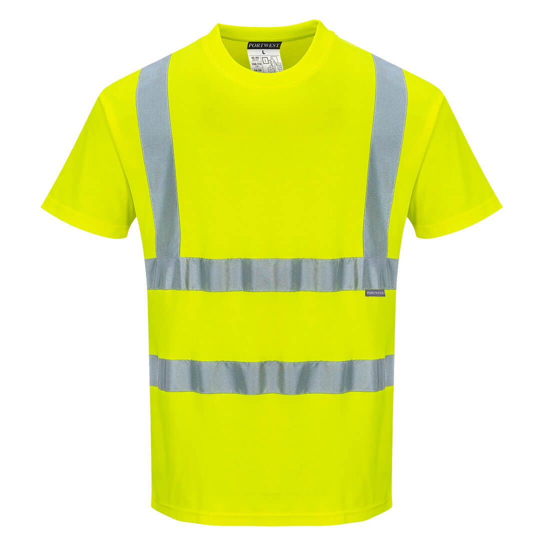 Portwest S170 Hi-Vis Cotton Comfort T-Shirt S/S - Yellow (Tall), front