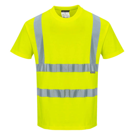 Portwest S170 Hi-Vis Cotton Comfort T-Shirt S/S - Yellow (Tall), front
