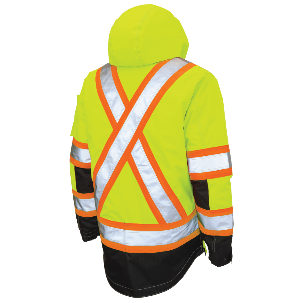Tough Duck S187 Ripstop 4-In-1 Safety Jacket - Fluorescent Green