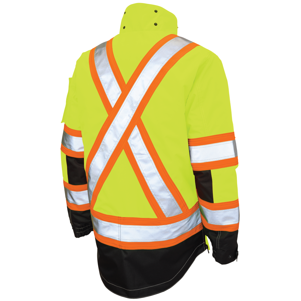 Tough Duck S187 Ripstop 4-In-1 Safety Jacket - Fluorescent Green