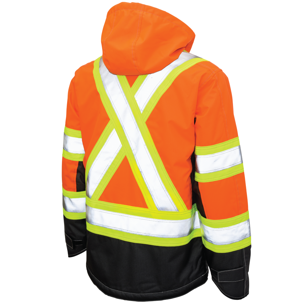 Tough Duck S245 Ripstop Fleece-Lined Safety Jacket - Fluorescent Orange