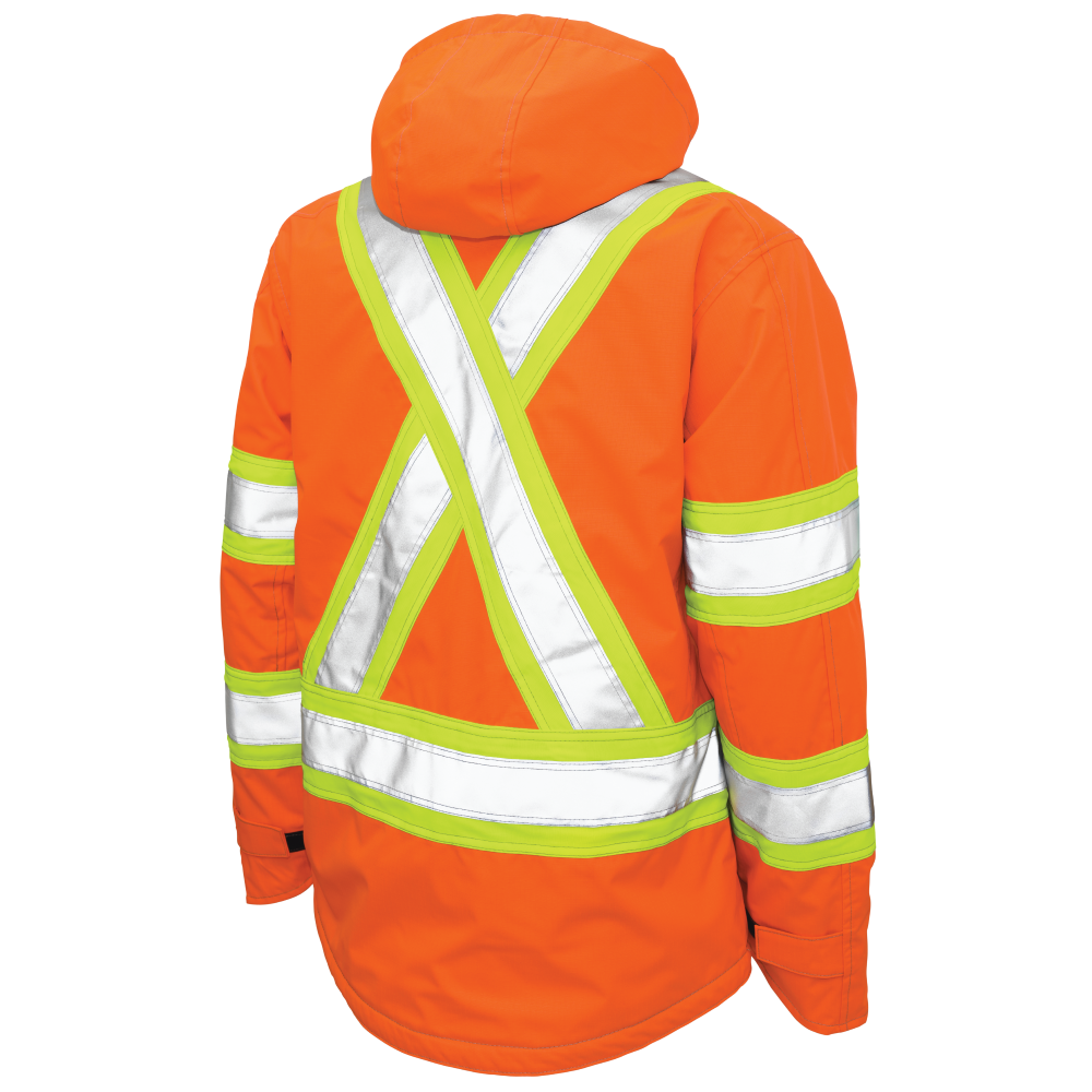 Tough Duck S245 Ripstop Fleece-Lined Safety Jacket - Solid Orange