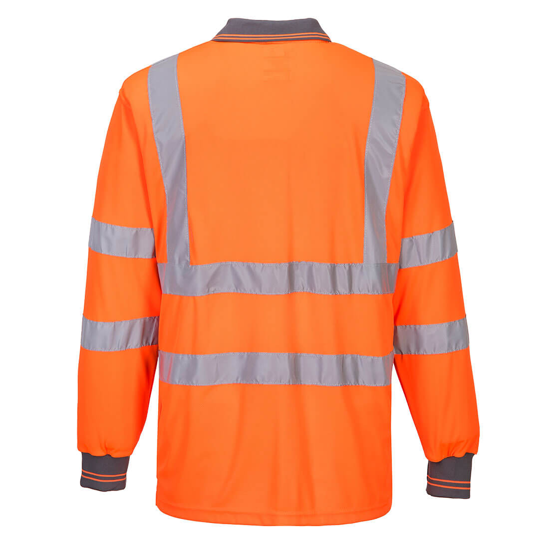 Portwest S277 Hi-Vis Long Sleeve Polo Shirt - Orange, back