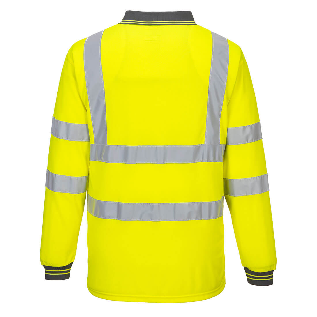 Portwest S277 Hi-Vis Long Sleeve Polo Shirt - Yellow, back