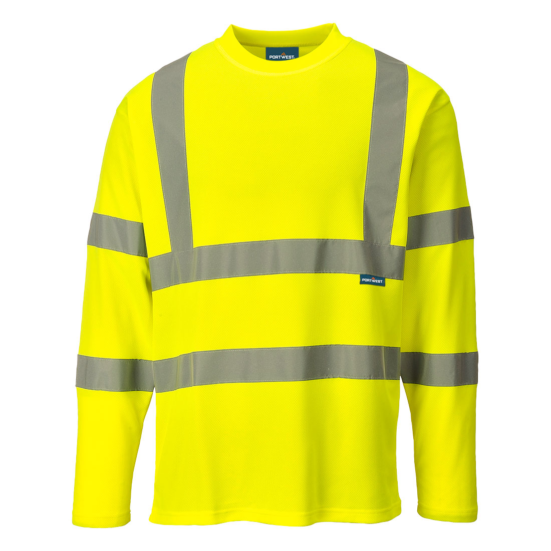 Portwest S278 Hi-Vis Cotton Comfort T-Shirt L/S - Yellow, front