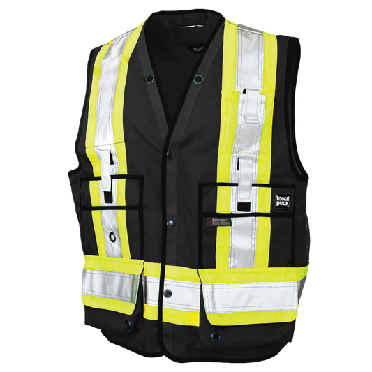 Tough Duck S313 surveyor safety vest Black front