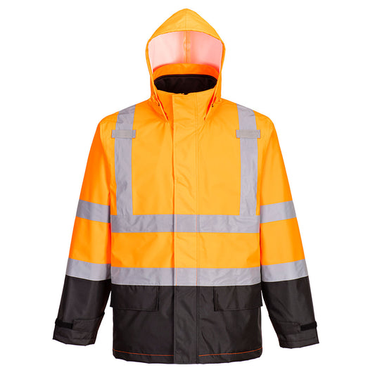 Portwest S362 Hi Vis 3-in-1 Contrast Jacket - Orange/Black, front