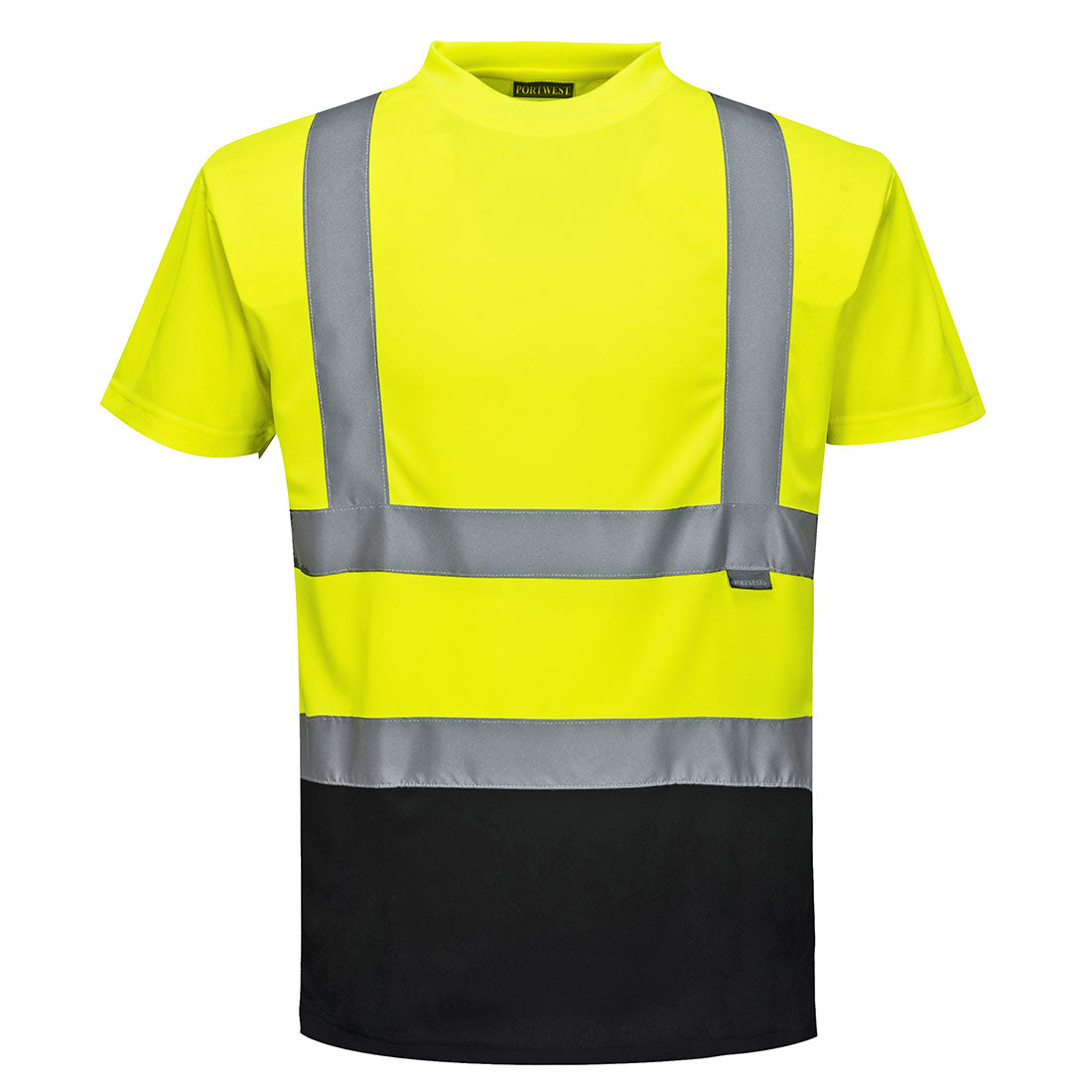 Portwest S378 Hi-Vis Contrast T-Shirt S/S - Yellow/Black, front