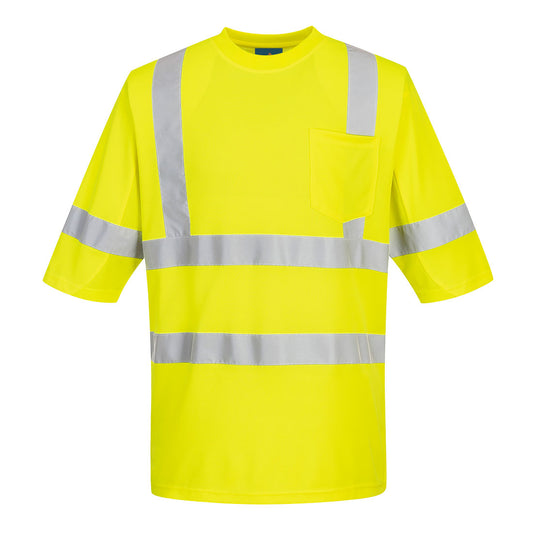 Portwest S397 Hi-Vis Mesh Insert Class 3 T-Shirt S/S - Yellow, front