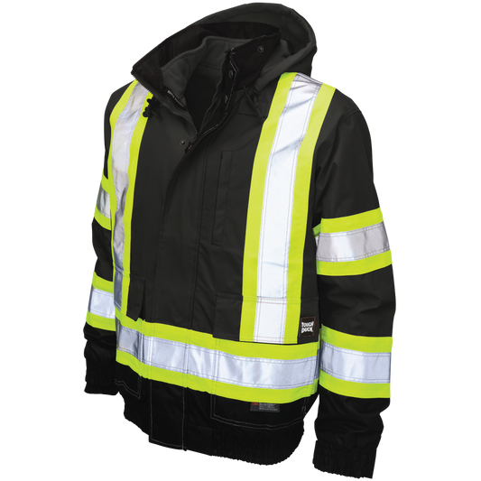 Tough Duck S413 Poly Oxford 3-In-1 Safety Bomber With Fleece Liner