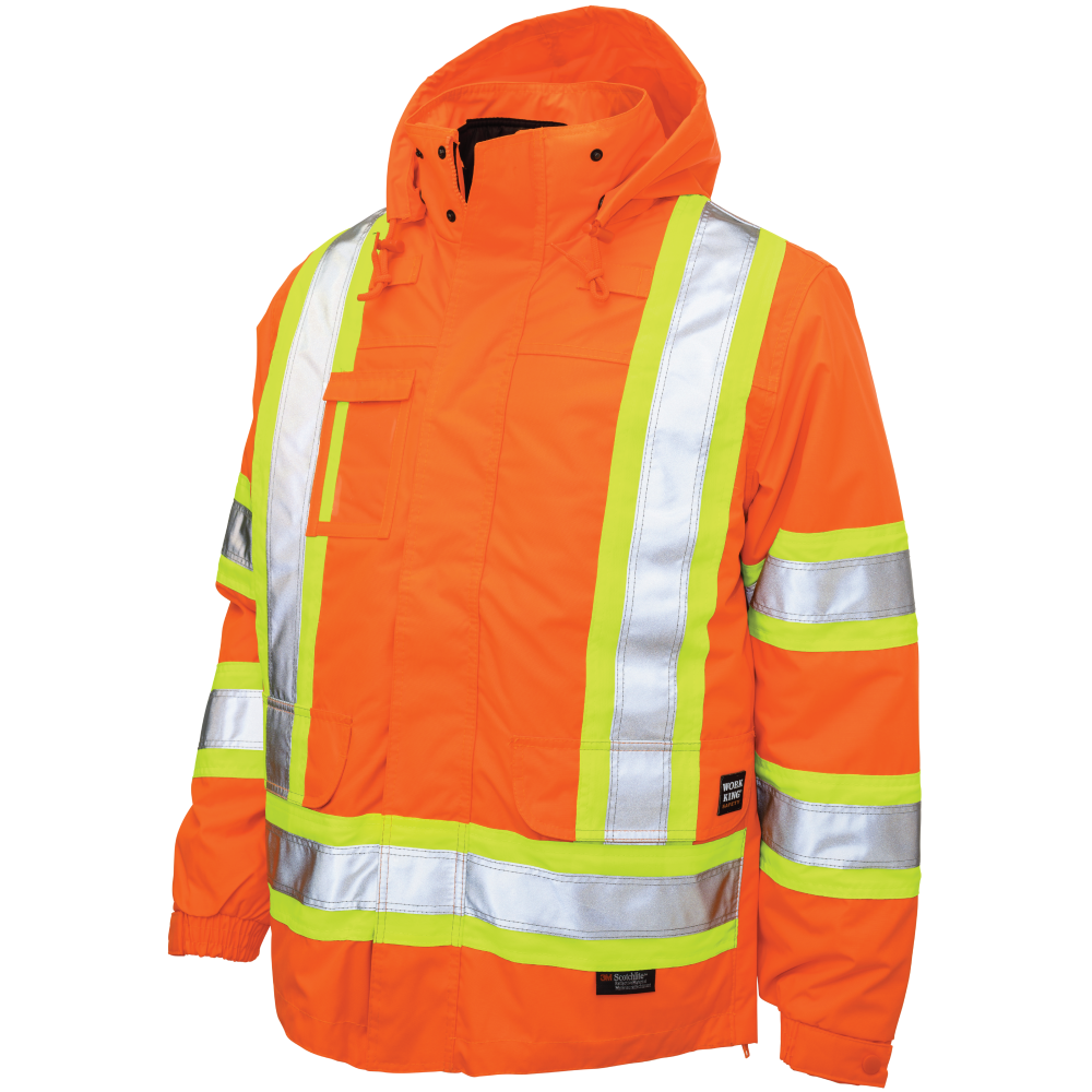 Tough Duck S426 Poly Oxford 5-In-1 Safety Jacket - Solid Orange