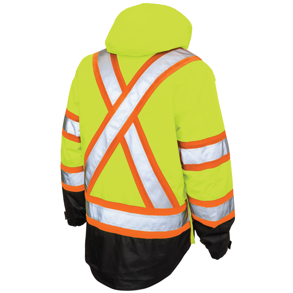 Tough Duck S426 Poly Oxford 5-In-1 Safety Jacket - Fluorescent Green