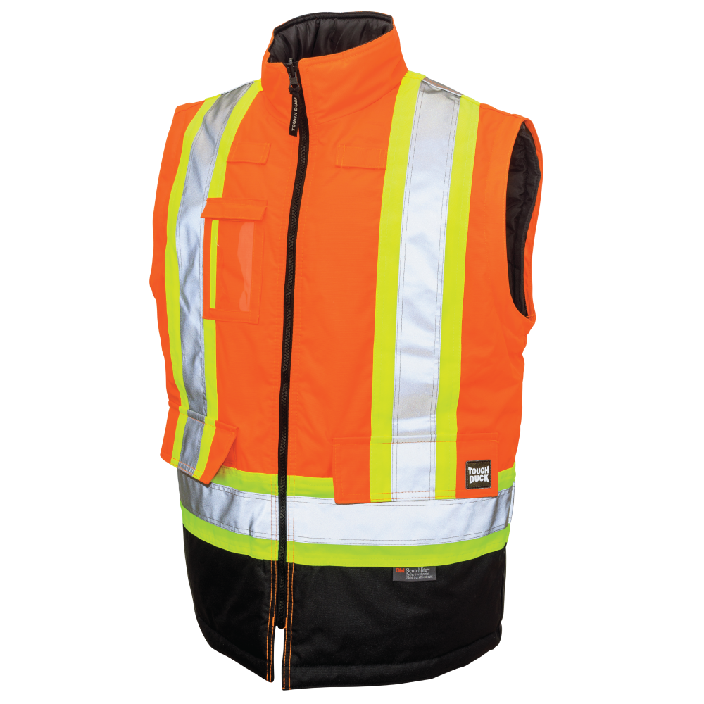 Tough Duck S426 Poly Oxford 5-In-1 Safety Jacket - Fluorescent Orange