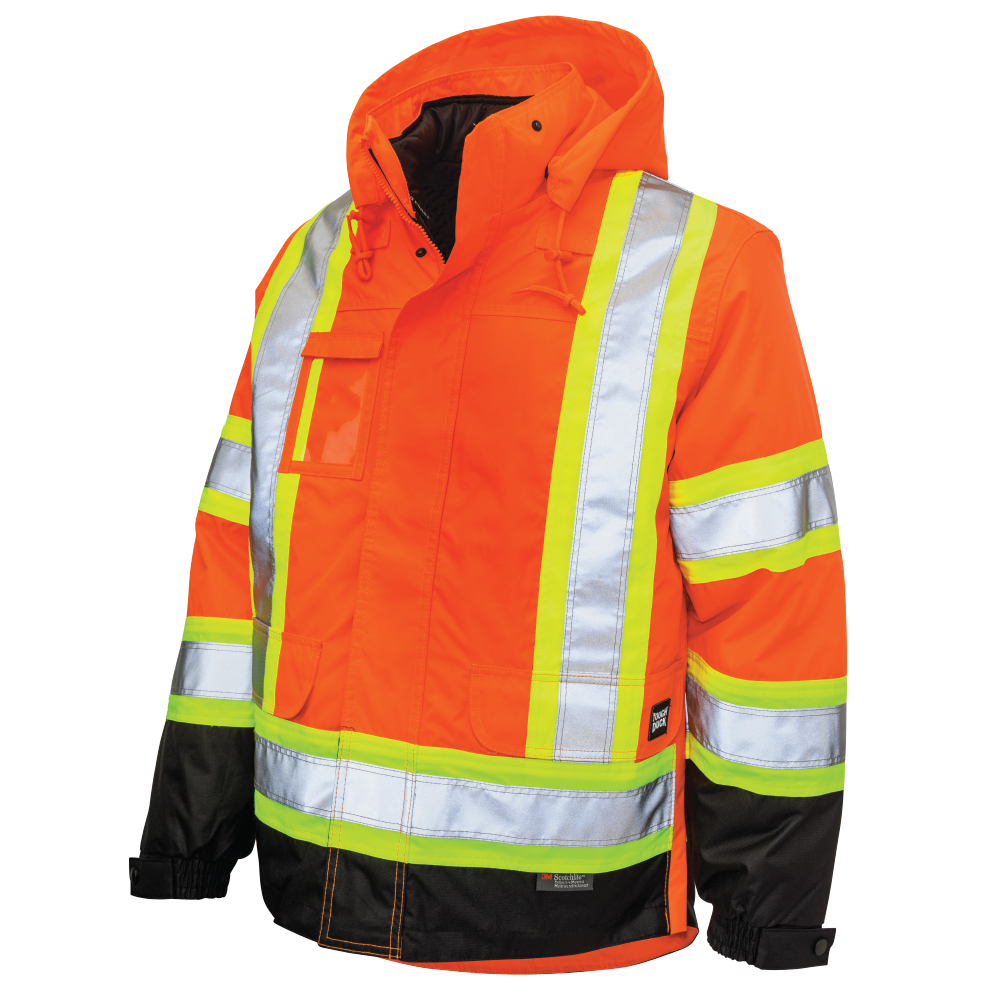 Tough Duck S426 Poly Oxford 5-In-1 Safety Jacket - Fluorescent Orange