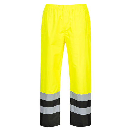 Portwest S486 Hi-Vis Two Tone Traffic Pants - Yellow/Black, front