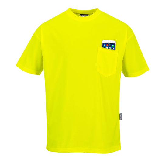 Portwest S578 Non Ansi Pocket T-Shirt S/S - Yellow, front