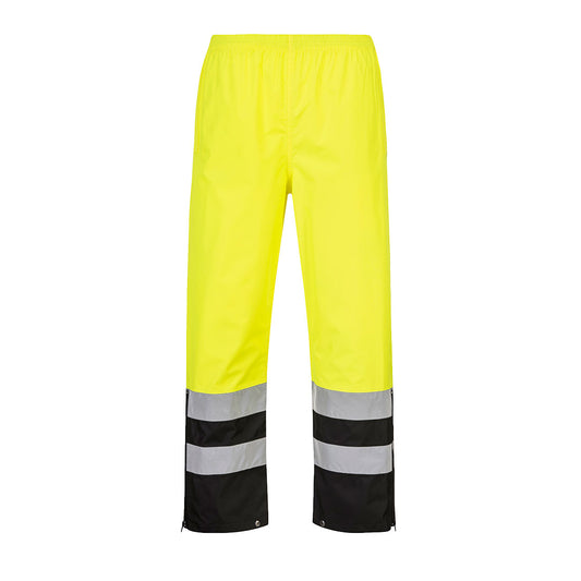 Portwest S587 Hi-Vis Rain Pants - Yellow/Black, front