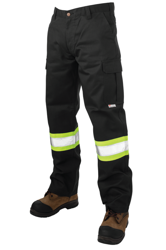 Tough Duck S607 safety cargo pant Black front