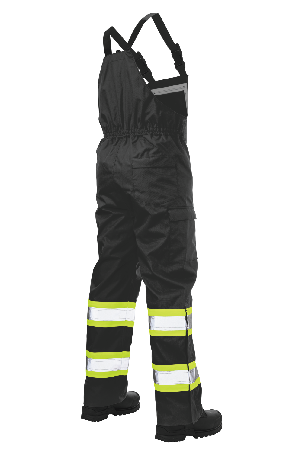 Tough Duck SB04 Ripstop Unlined Safety Rain Bib Overall Black