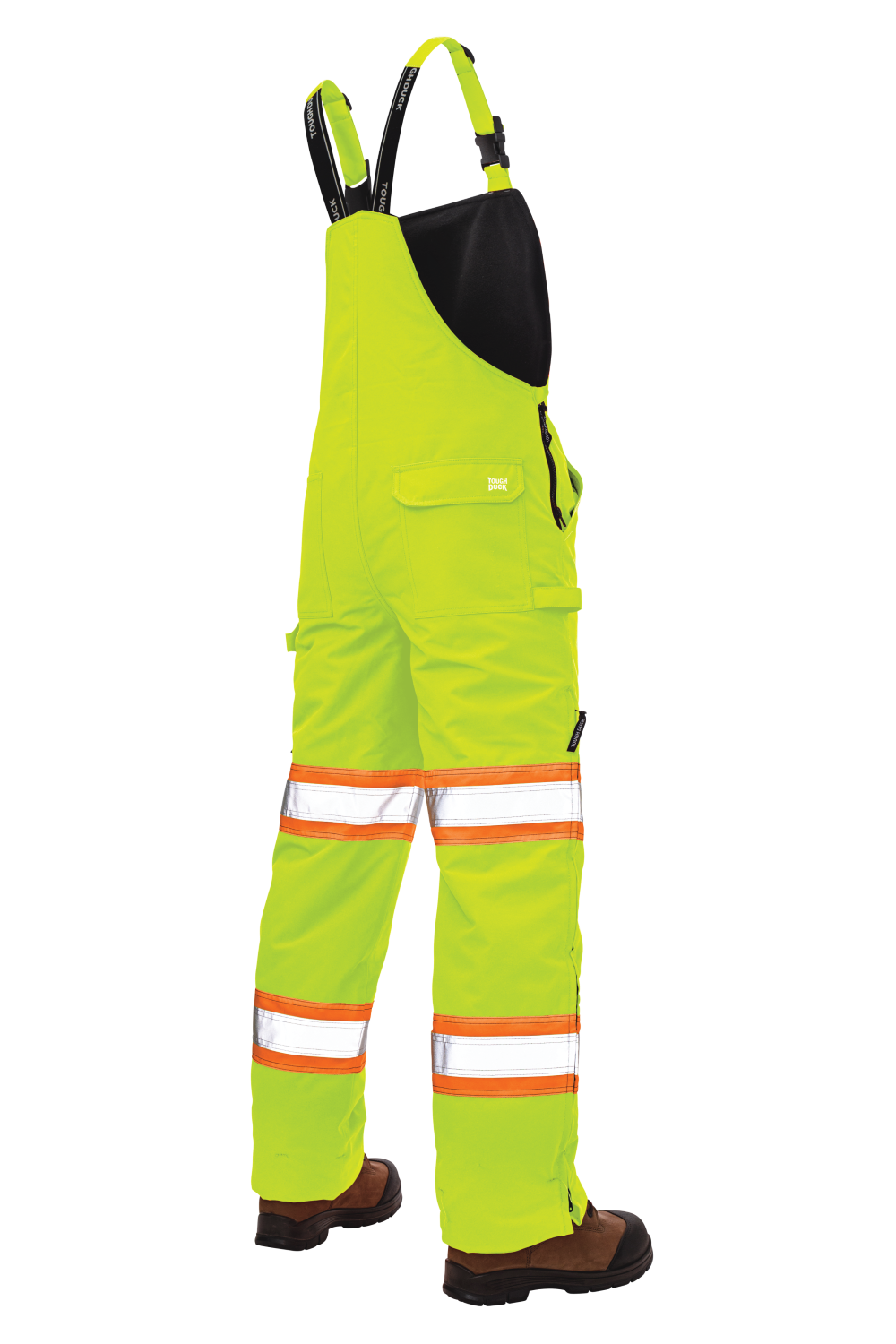 Tough Duck SB06 Tough Flex Safety Bib Overall - Fluorescent Green