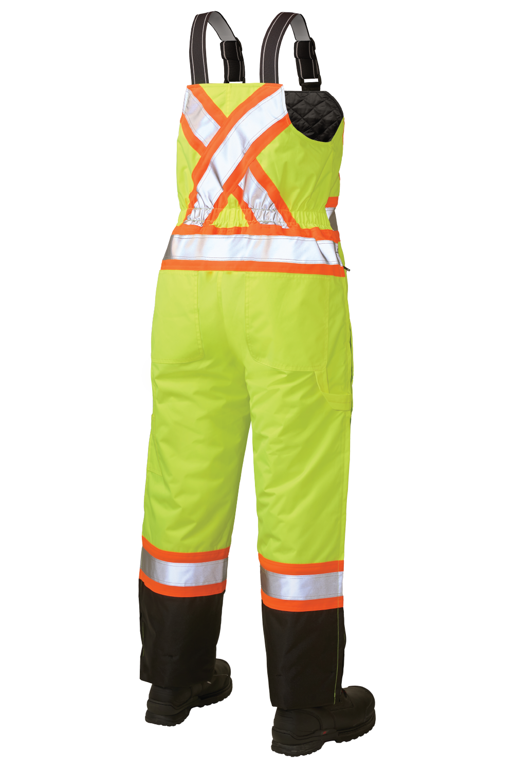 Tough Duck SB08 Women's Poly Oxford Insulated Safety Bib - Fluorescent Green