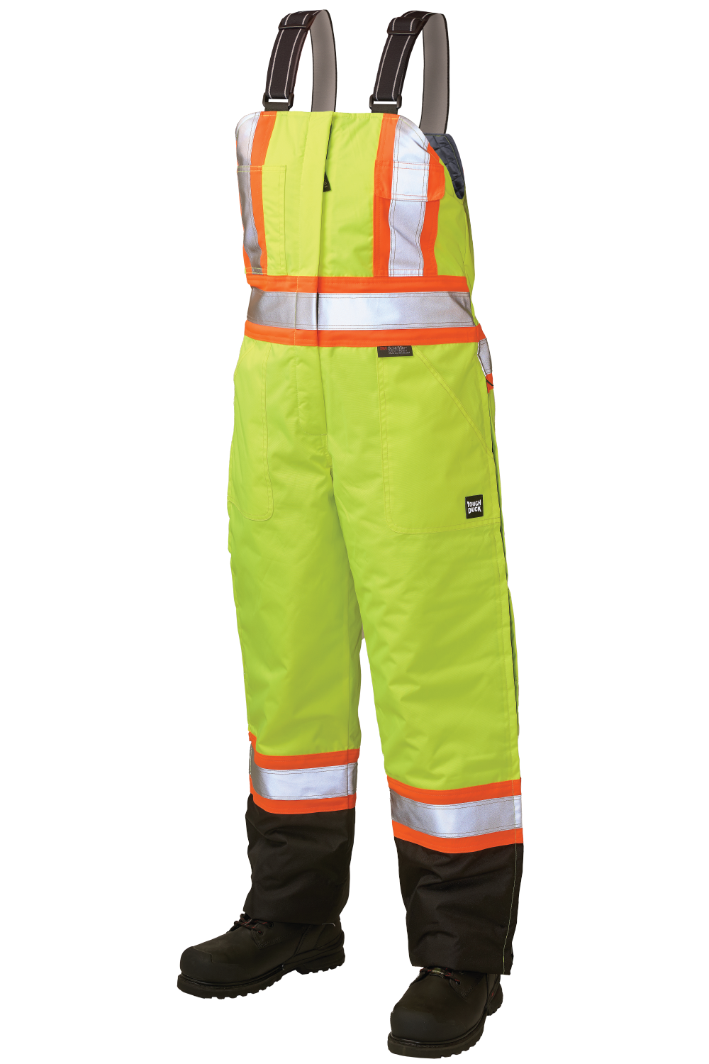 Tough Duck SB08 Women's Poly Oxford Insulated Safety Bib - Fluorescent Green