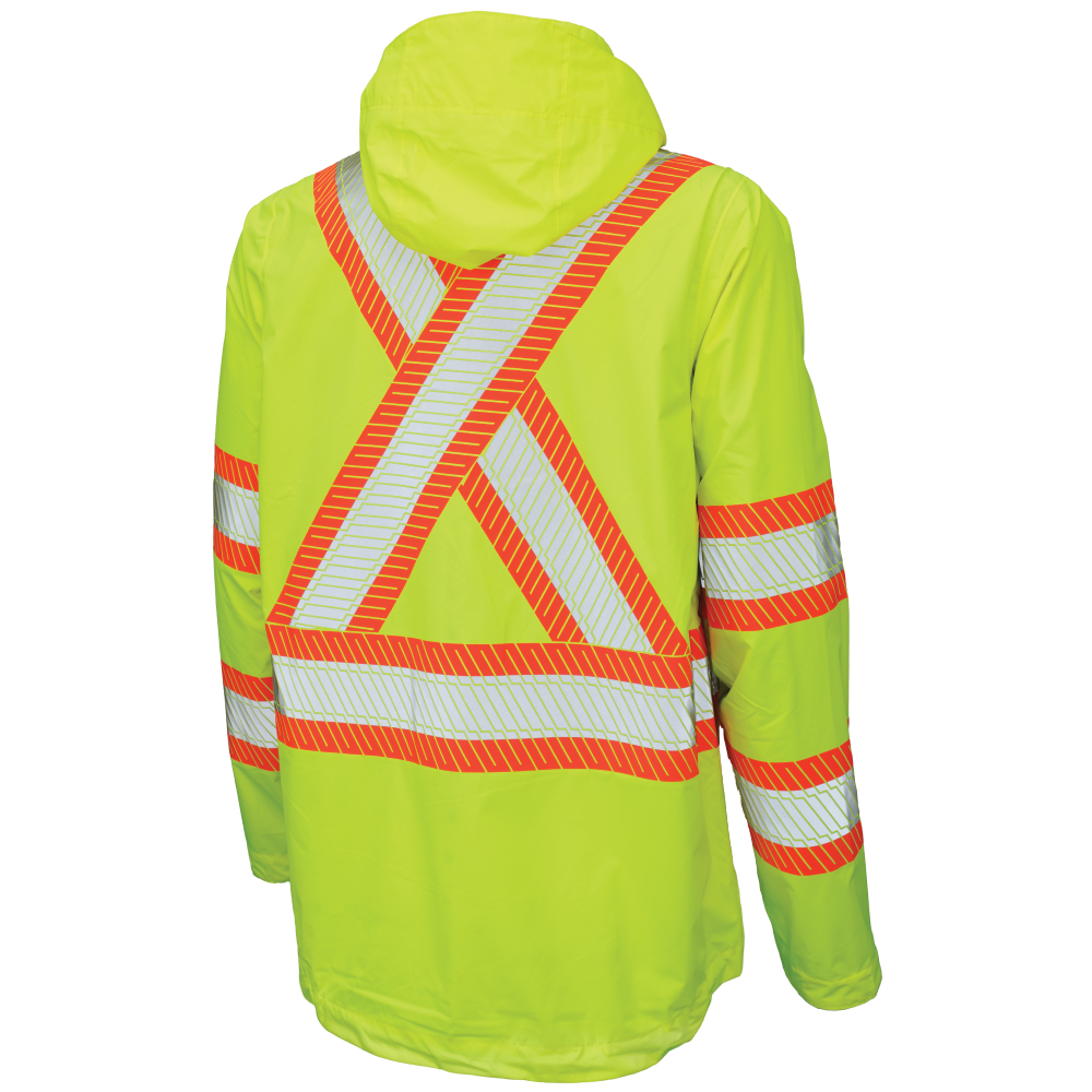 Tough Duck SJ05 Packable Ripstop Safety Rain Jacket