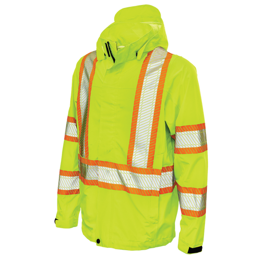 Tough Duck SJ05 Packable Ripstop Safety Rain Jacket