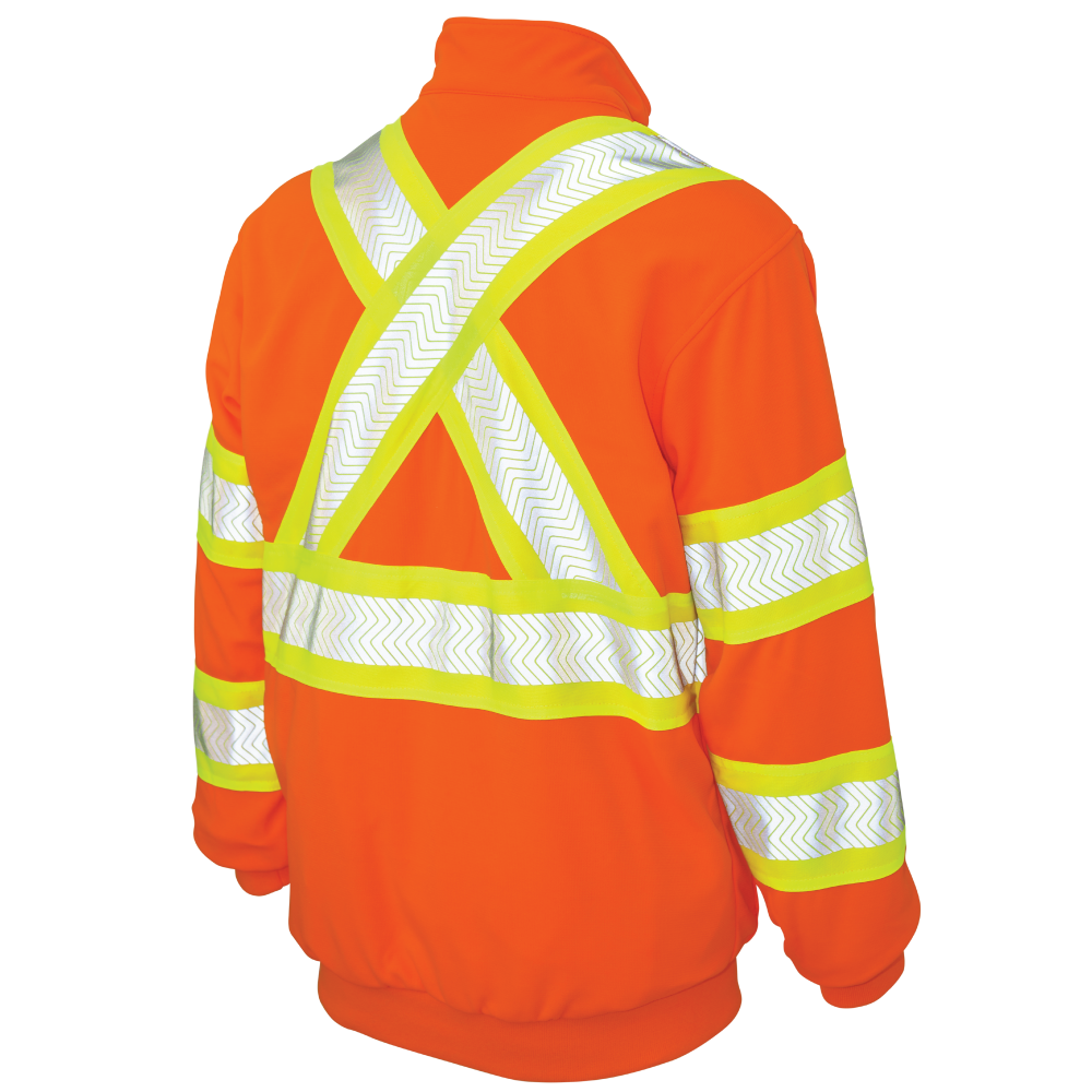Tough Duck SJ19 Fleece 1/4 Zip Safety Pullover - Fluorescent Orange