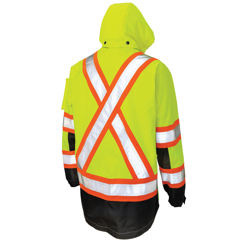 Tough Duck SJ28 Ripstop Safety Hi-Vis Shell - Fluorescent Green