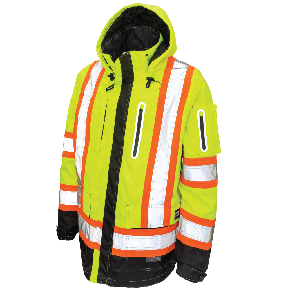 Tough Duck SJ28 Ripstop Safety Hi-Vis Shell - Fluorescent Green
