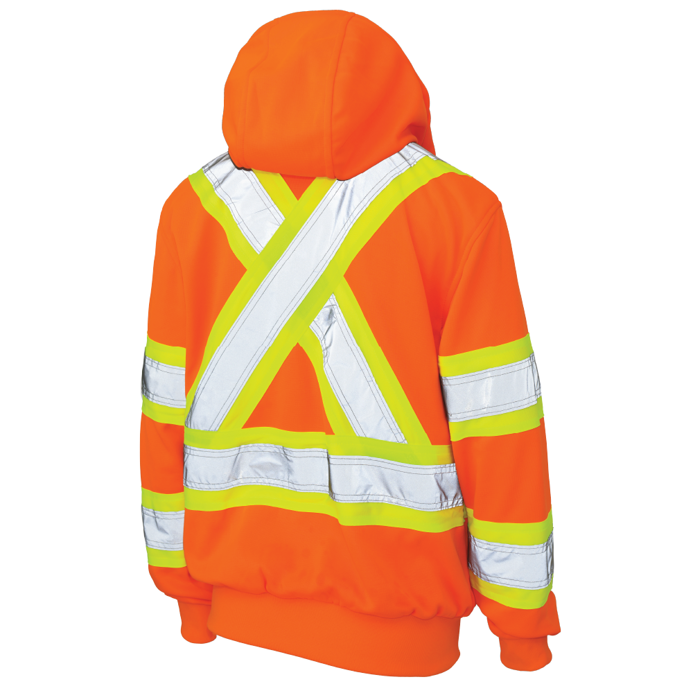 Tough Duck SJ42 Women's Fleece Safety Hoodie - Fluorescent Orange