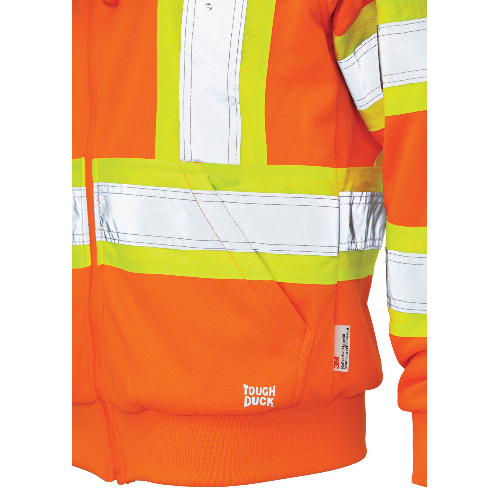 Tough Duck SJ42 Women's Fleece Safety Hoodie - Fluorescent Orange