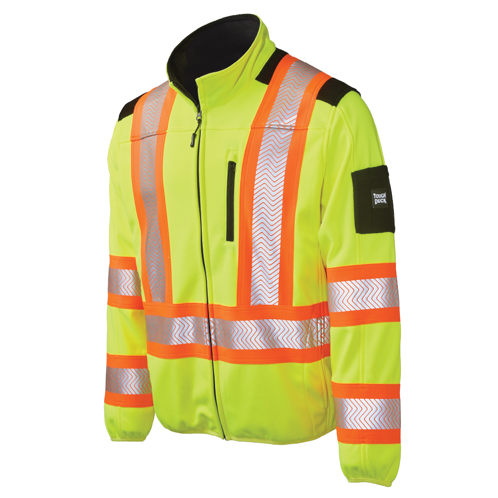 Tough Duck SJ49 Zip Front Jersey Safety Jacket - Fluorescent Green