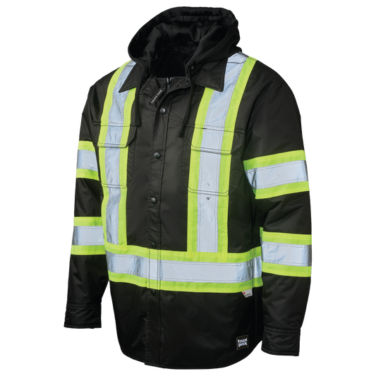 Tough Duck SJ51 Quilt-Lined Hooded Safety Jac-Shirt