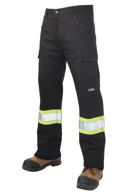 Tough Duck SP03 Relaxed-Fit Tough Flex Twill Safety Cargo Pant Black