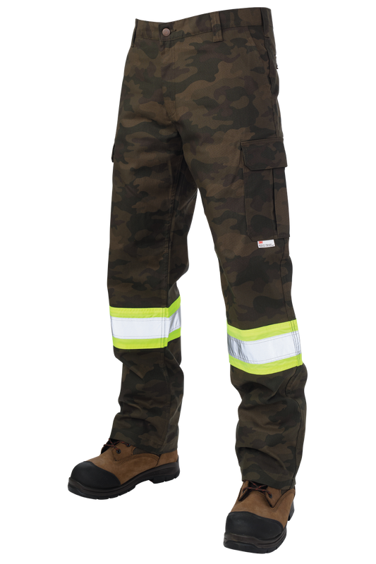 Tough Duck SP04 camo safety cargo pant front