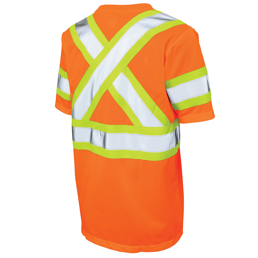 Tough Duck ST09 Micro Mesh Short-Sleeve Safety T-Shirt - Fluorescent Orange