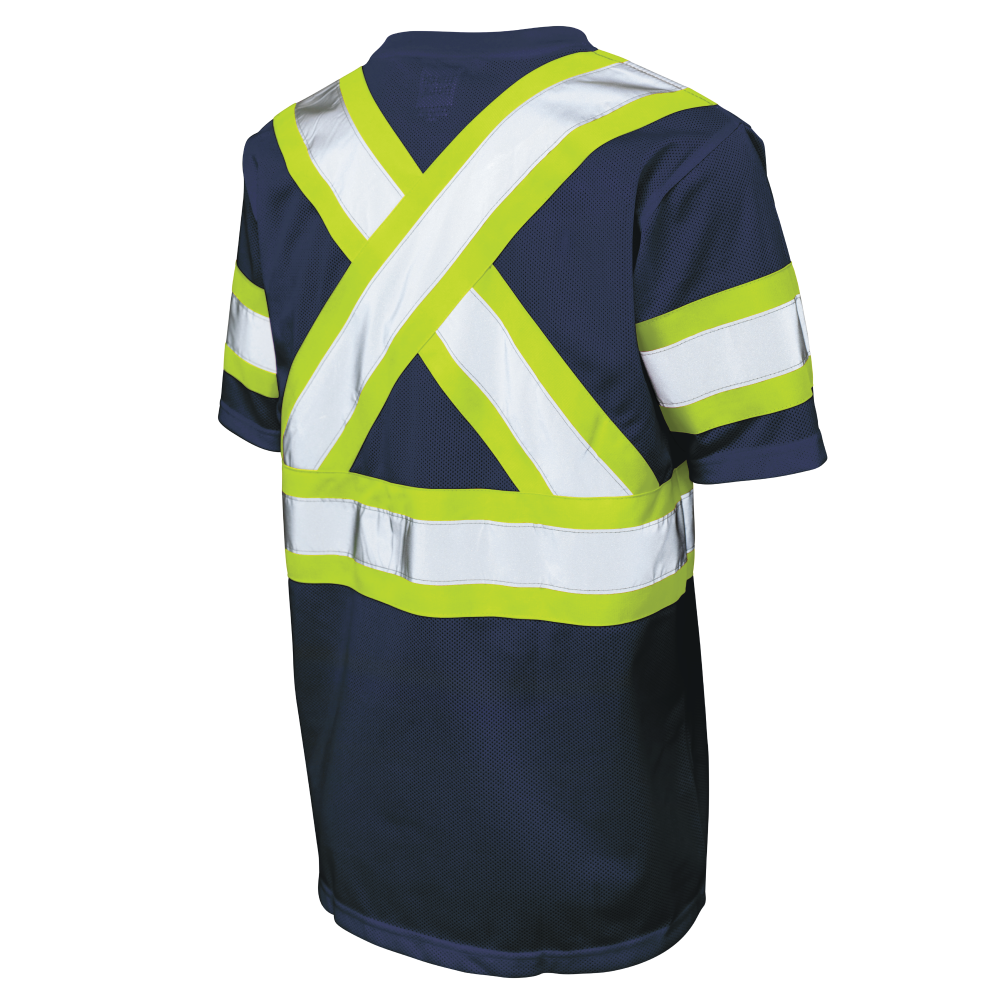 Tough Duck ST09 Micro Mesh Short-Sleeve Safety T-Shirt - Navy