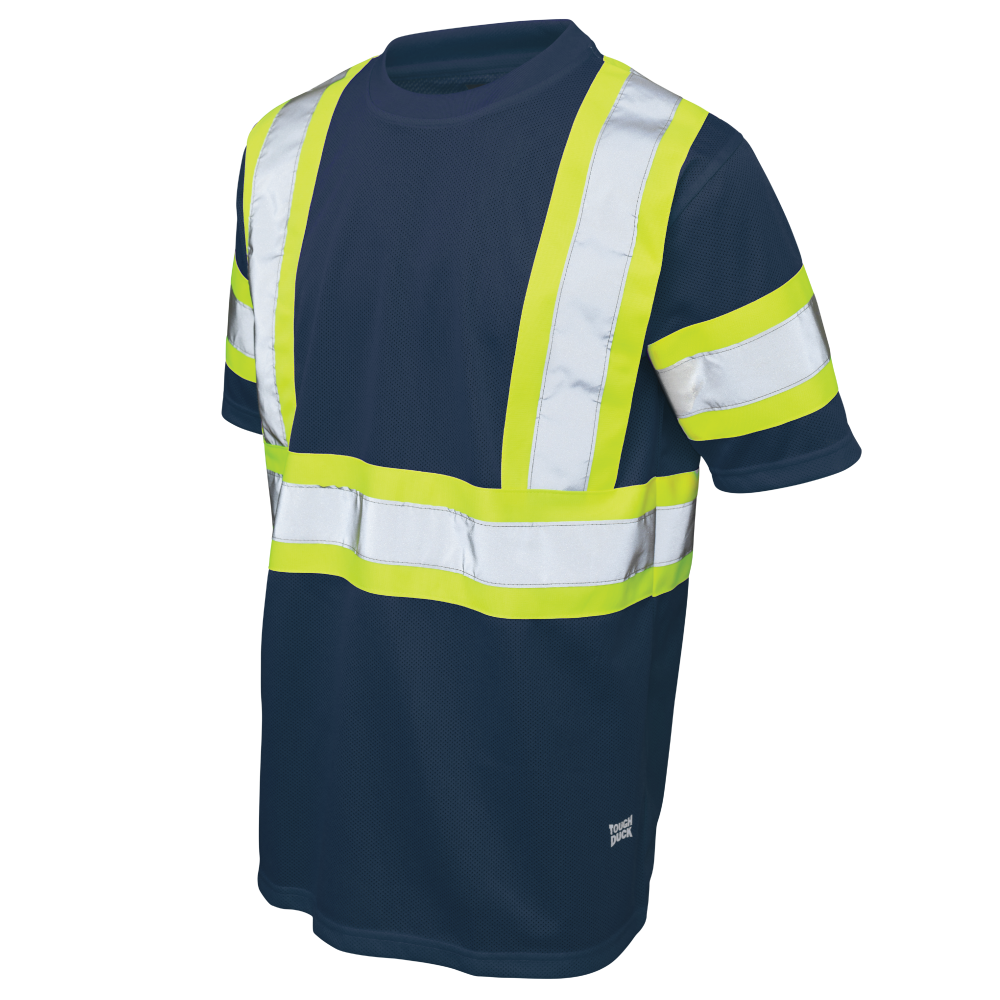 Tough Duck ST09 Micro Mesh Short-Sleeve Safety T-Shirt - Navy