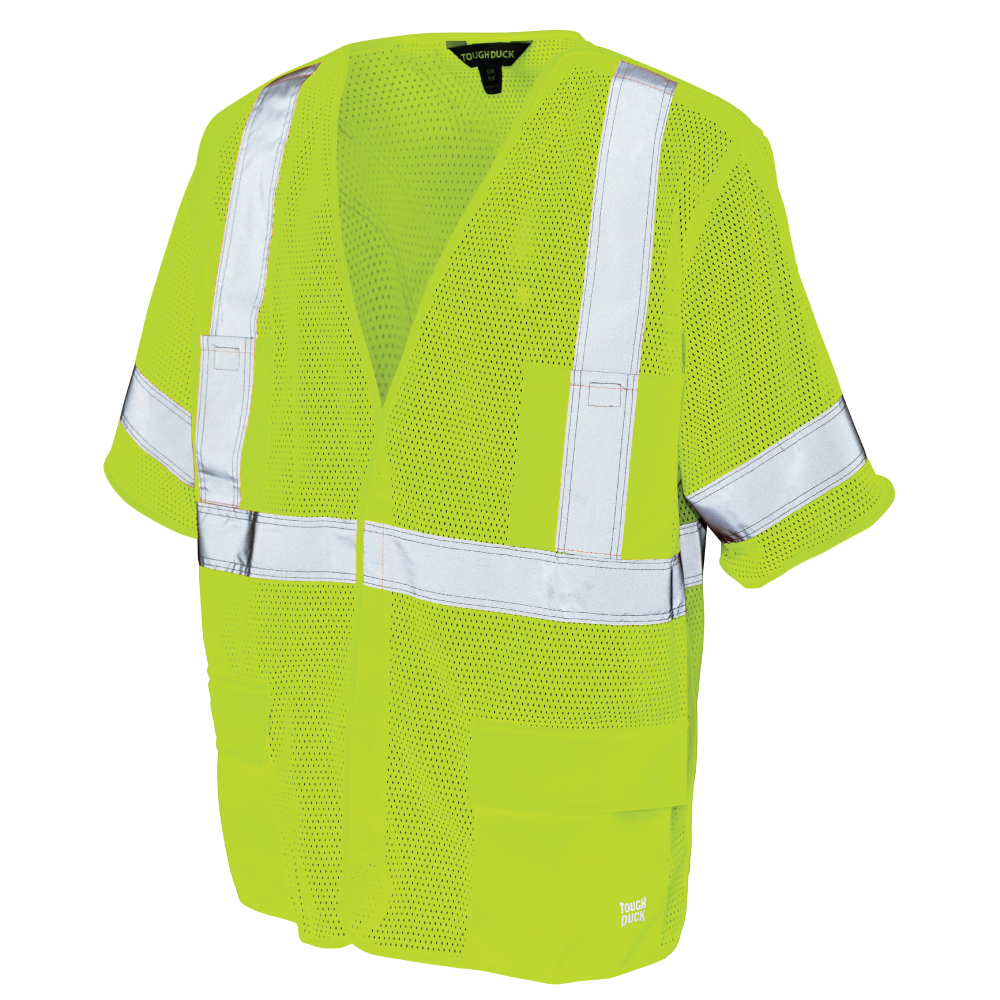 Tough Duck SV07 Mesh Safety Vest With Sleeves - Fluorescent Green