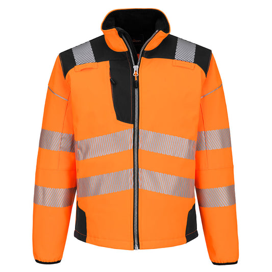 Portwest T402 PW3 Hi-Vis Softshell (3L) - Orange/Black, front
