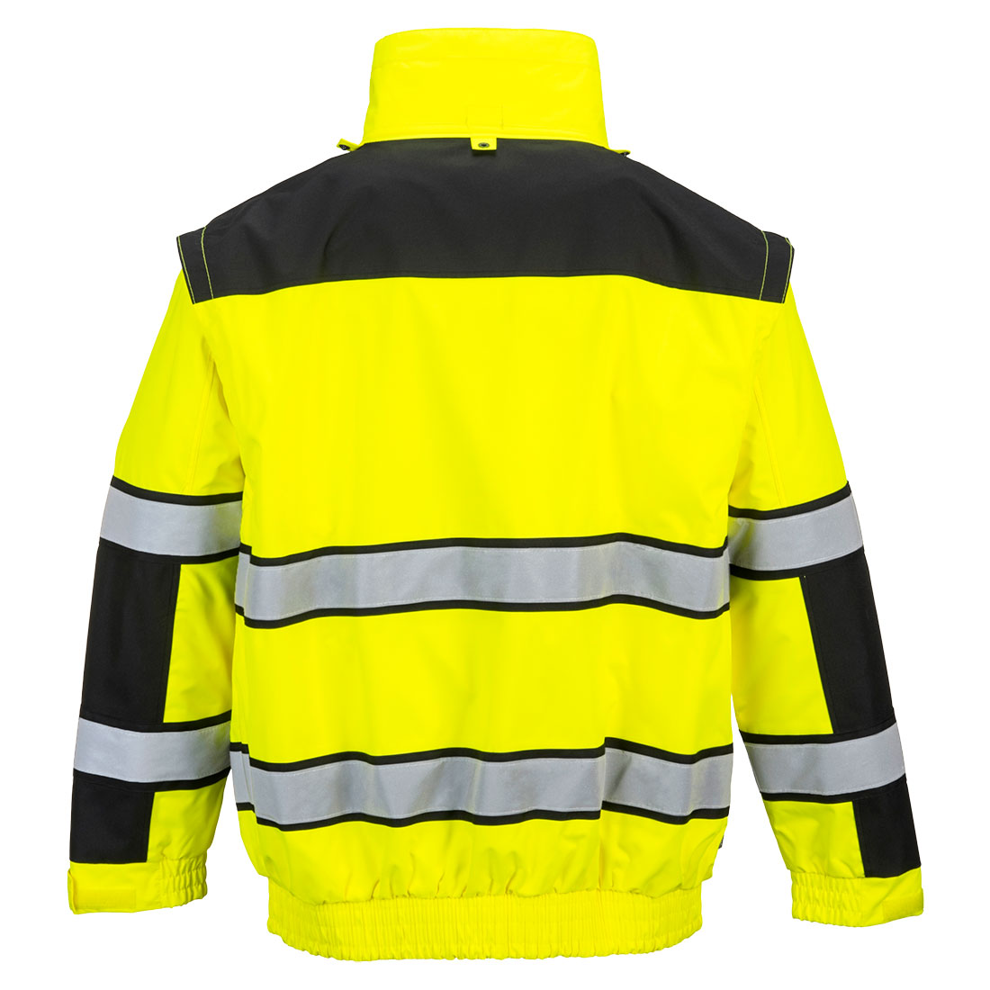 Portwest UC466 Hi-Vis 3-in-1 Contrast Winter Bomber Jacket - Yellow/Black, back